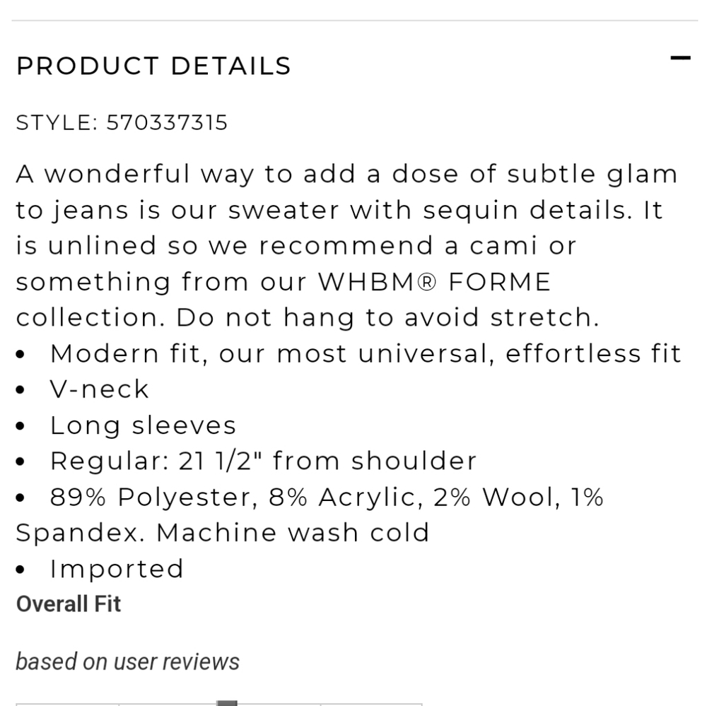 Nib Whbm Open Weave V Neck Sequin Sweater - image 5